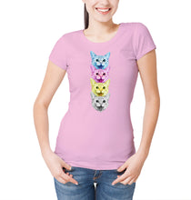 Reality Glitch CMYK Cat Womens T-Shirt