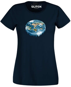 Reality Glitch Flat Earth Waterfall Womens T-Shirt