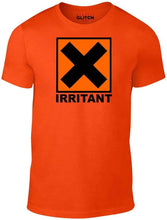 Men's Orange T-Shirt With a Irritant Symbol Logo Printed Design