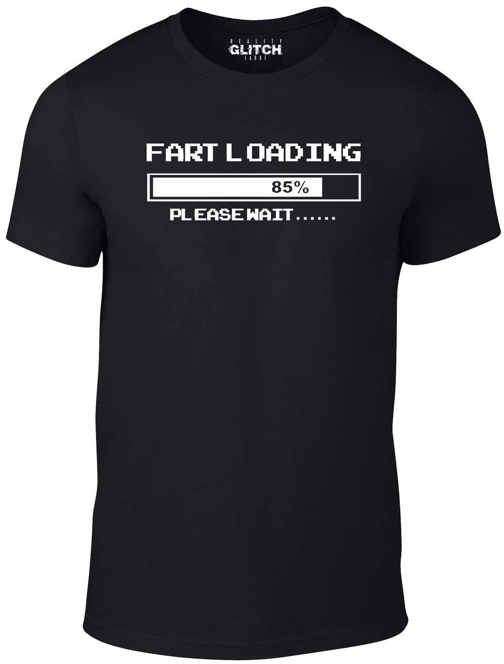 Men's Black T-Shirt With a  Fart Loading  Printed Design