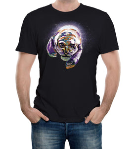 Reality Glitch Space Tiger Mens T-Shirt
