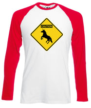 Reality Glitch Caution Unicorns Mens Baseball Shirt - Long Sleeve