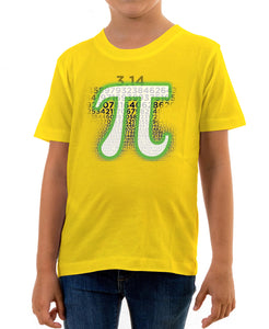 Reality Glitch Glowing Pi Symbol Kids T-Shirt