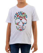 Reality Glitch Butterfly Skull Kids T-Shirt