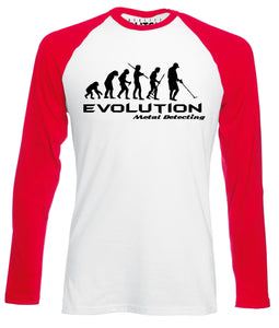 Reality Glitch Evolution of Metal Detector Mens Baseball Shirt - Long Sleeve