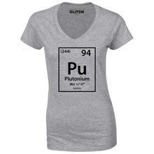 Reality Glitch Plutonium Element Periodic Table Womens T-Shirt - V-Neck