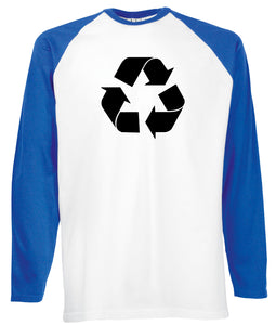 Reality Glitch Recycling Symbol Mens Baseball Shirt - Long Sleeve