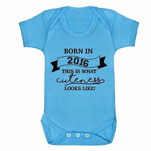 Cutness Looks Like 2016 Blue Short Sleeve Babygrow