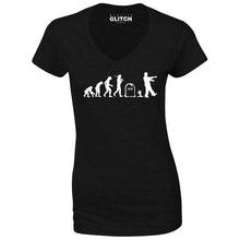 Reality Glitch Evolution of Zombies Womens T-Shirt - V-Neck