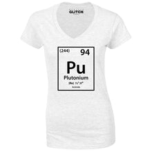 Reality Glitch Plutonium Element Periodic Table Womens T-Shirt - V-Neck