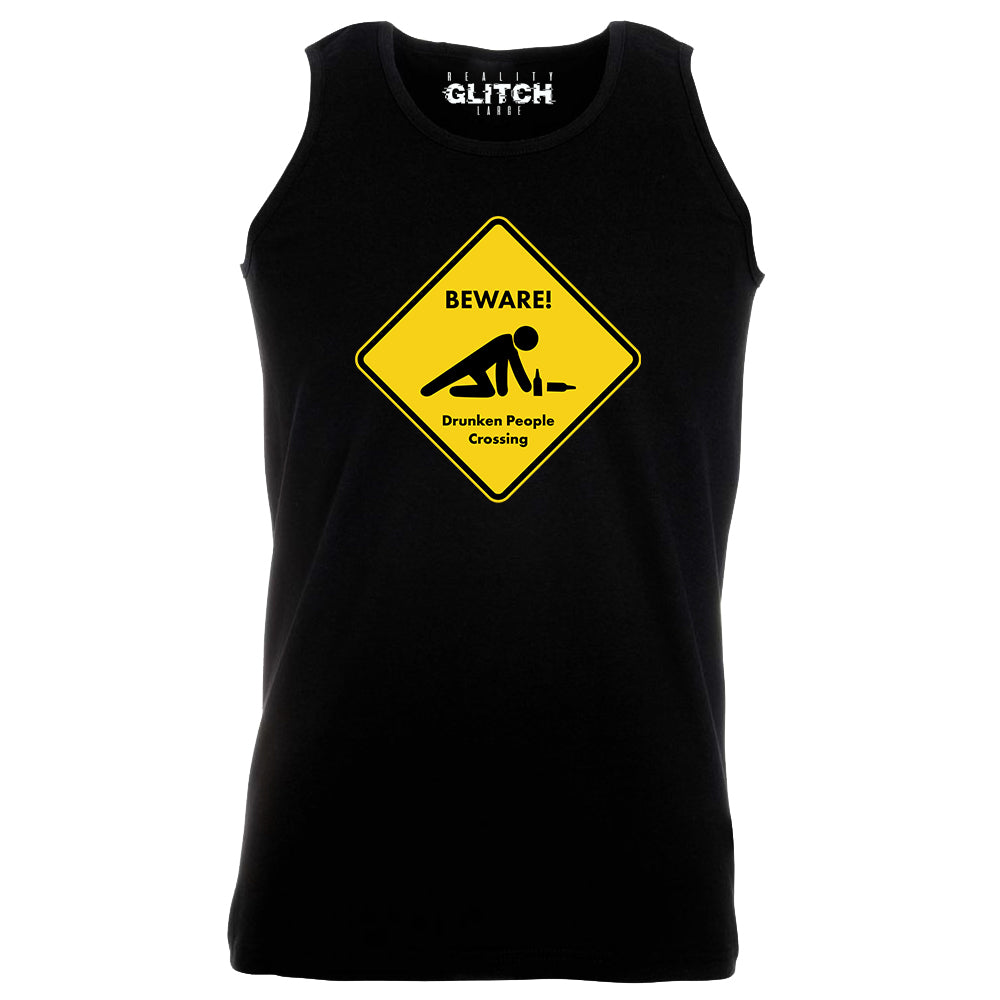 Reality Glitch Beware Drunk People Crossing Mens Vest