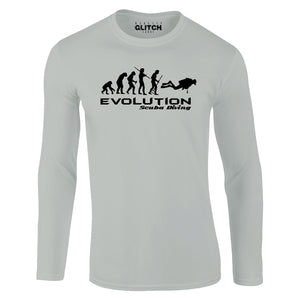 Reality Glitch Evolution of Scuba Diving Mens T-Shirt - Long Sleeve