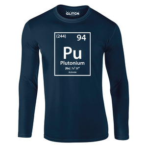 Reality Glitch Plutonium Element Periodic Table Mens T-Shirt - Long Sleeve