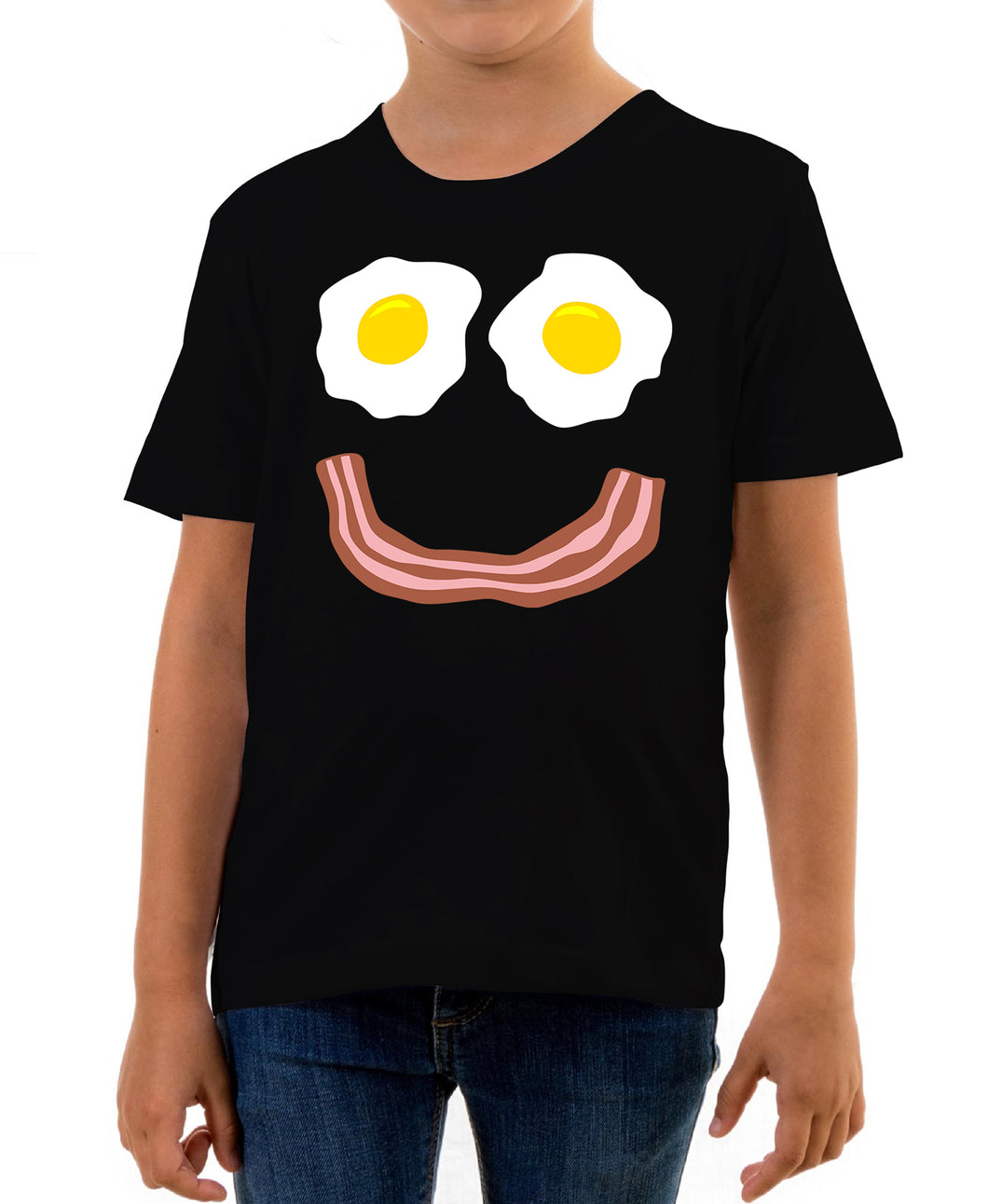 Reality Glitch Bacon and Eggs Smile Kids T-Shirt