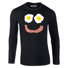 Reality Glitch Bacon and Eggs Smile Mens T-Shirt - Long Sleeve