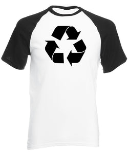 Reality Glitch Recycling Symbol Mens Baseball Shirt