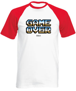 Reality Glitch Game Over Retro 80's Mens Baseball Shirt
