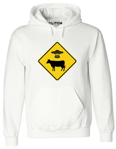 Reality Glitch UFO Cow Abduction Mens Hoodie