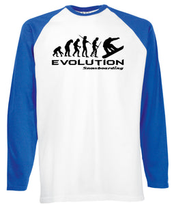 Reality Glitch Evolution of Snowboarding Mens Baseball Shirt - Long Sleeve