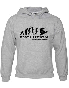 Reality Glitch Evolution of Snowboarding Mens Hoodie