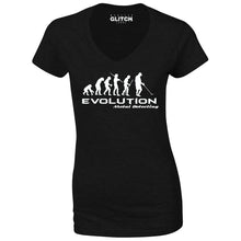 Reality Glitch Evolution of Metal Detector Womens T-Shirt - V-Neck