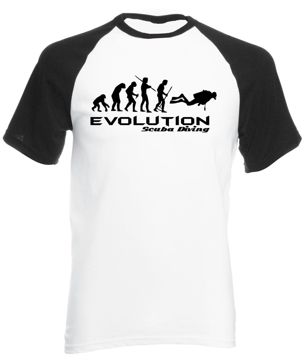 Reality Glitch Evolution of Scuba Diving Mens Baseball Shirt