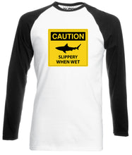 Reality Glitch Beware Slippery When Wet Mens Baseball Shirt - Long Sleeve