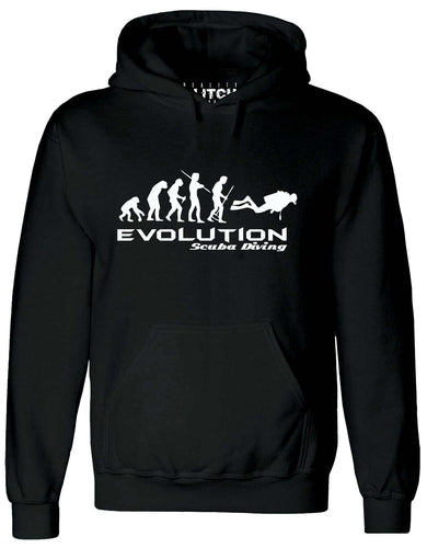 Reality Glitch Evolution of Scuba Diving Mens Hoodie