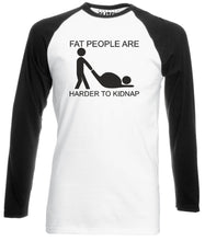 Reality Glitch Fat People Are Harder to Kidnap Mens Baseball Shirt - Long Sleeve