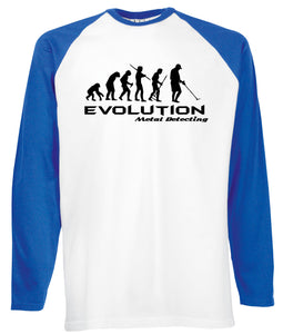 Reality Glitch Evolution of Metal Detector Mens Baseball Shirt - Long Sleeve