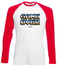 Reality Glitch Game Over Retro 80's Mens Baseball Shirt - Long Sleeve