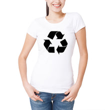 Reality Glitch Recycling Symbol Womens T-Shirt
