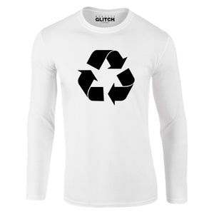 Reality Glitch Recycling Symbol Mens T-Shirt - Long Sleeve