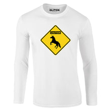 Reality Glitch Caution Unicorns Mens T-Shirt - Long Sleeve