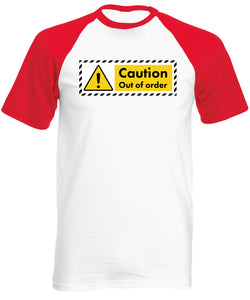 Reality Glitch Caution Out of Order Mens Baseball Shirt