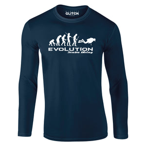 Reality Glitch Evolution of Scuba Diving Mens T-Shirt - Long Sleeve