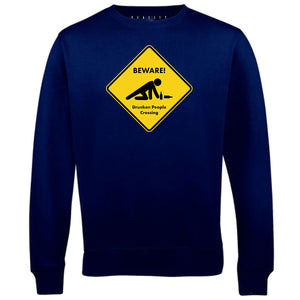 Reality Glitch Beware Drunk People Crossing Mens Sweatshirt