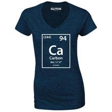 Reality Glitch Carbon Element Periodic Table Womens T-Shirt - V-Neck