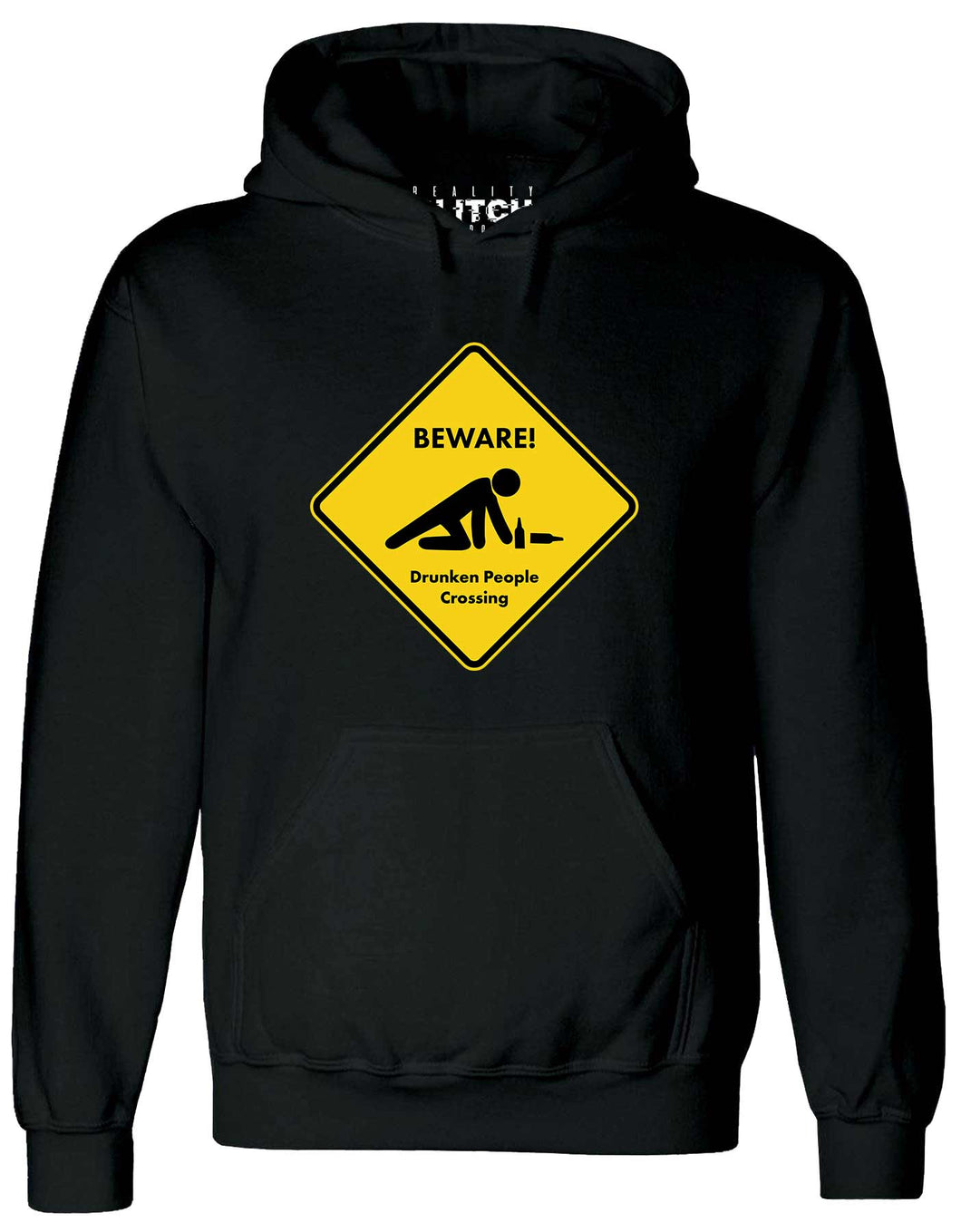 Reality Glitch Beware Drunk People Crossing Mens Hoodie