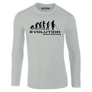 Reality Glitch Evolution of Metal Detector Mens T-Shirt - Long Sleeve