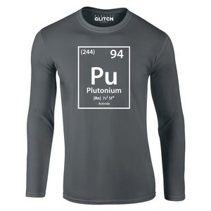 Reality Glitch Plutonium Element Periodic Table Mens T-Shirt - Long Sleeve