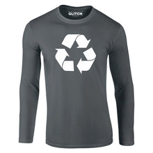 Reality Glitch Recycling Symbol Mens T-Shirt - Long Sleeve