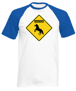 Reality Glitch Caution Unicorns Mens Baseball Shirt