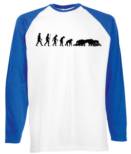 Reality Glitch Evolution of Rugby Mens Baseball Shirt - Long Sleeve