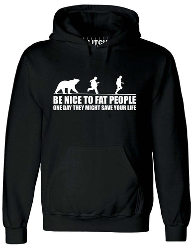 Reality Glitch Be Nice to Fat People Mens Hoodie
