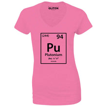 Reality Glitch Plutonium Element Periodic Table Womens T-Shirt - V-Neck