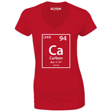 Reality Glitch Carbon Element Periodic Table Womens T-Shirt - V-Neck