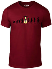 Men's Red T-Shirt With a  Evolution of Alien Abduction  Printed Design