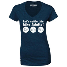 Reality Glitch Rock Paper Scissors Womens T-Shirt - V-Neck