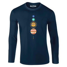 Men's Navy Blue T-shirt With a planets and space Printed Design